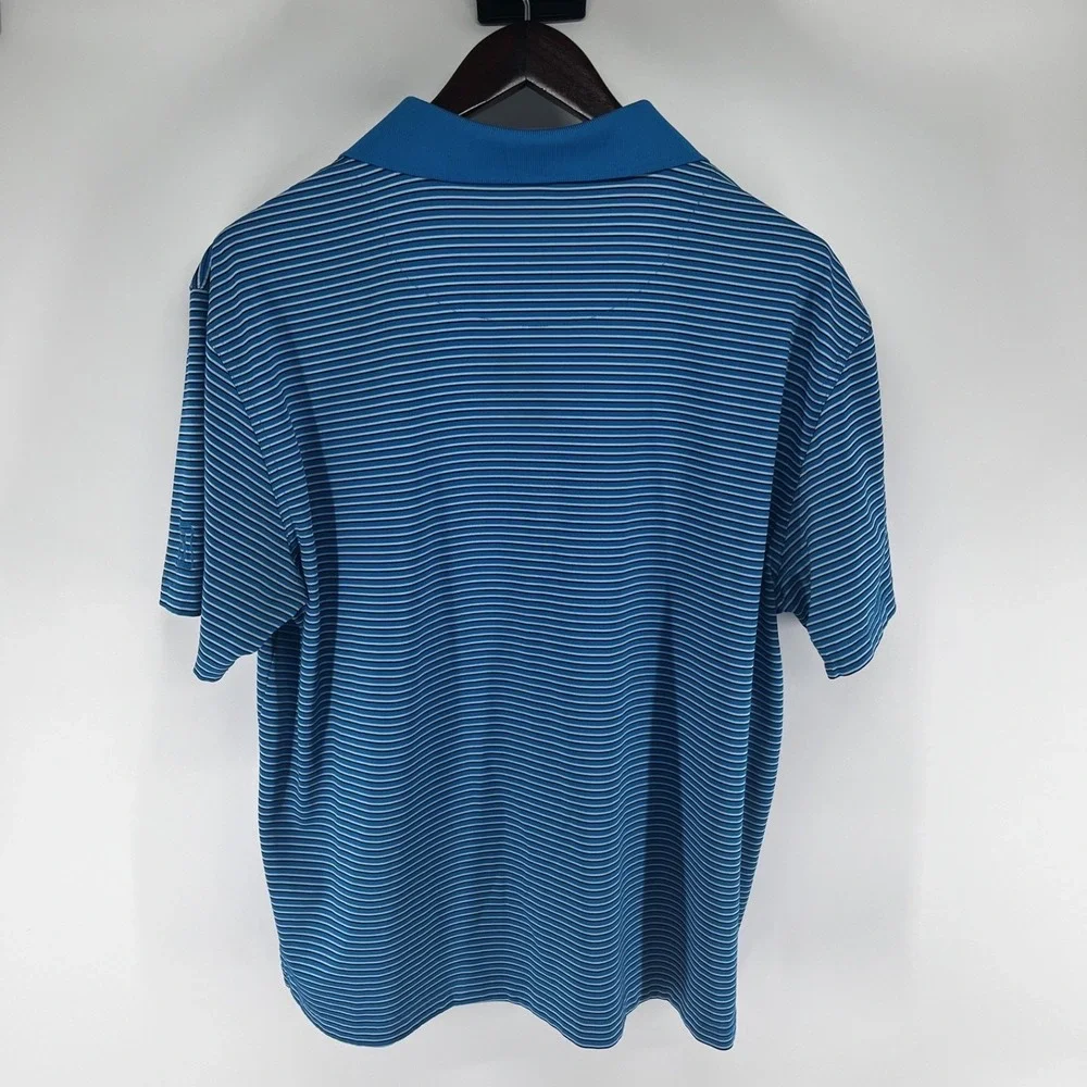 PGA Tour Golf‎ Polo Shirt Mens XL Blue Striped Moisture Wick Sports Performance - Picture 4 of 4